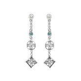 AE-1167-CO1 Sterling Silver Earring With Blue Topaz And Cubic Zirconia Jewelry Bali Designs Inc